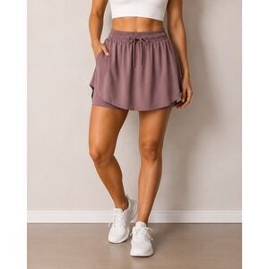 Bloggerlove Athletic Skort Shorts L Mauve Built in Liner Pickleball Tennis Golf